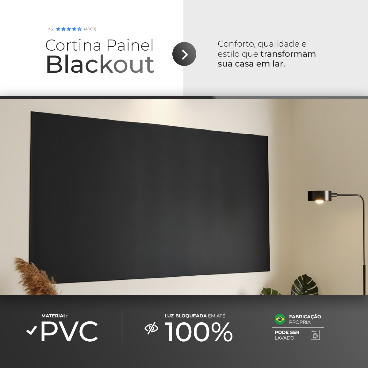 CORTINA PAINEL BLACKOUT COM VELCRO
