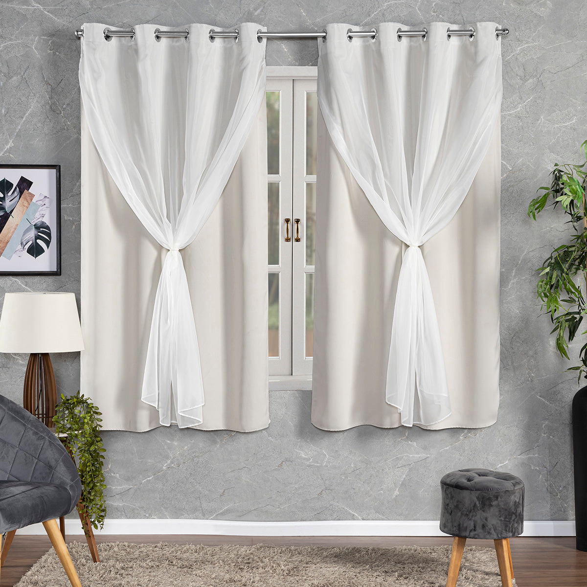 CORTINA BLACKOUT TECIDO COM VOIL - TAMANHO PADRÃO