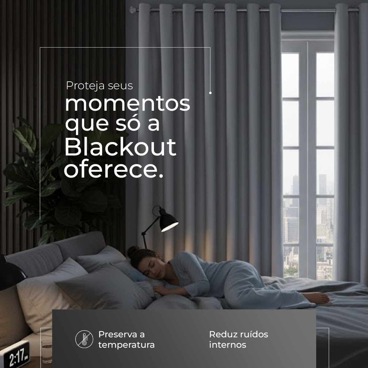 CORTINA BLACKOUT DE TECIDO - TAMANHO PEQUENO