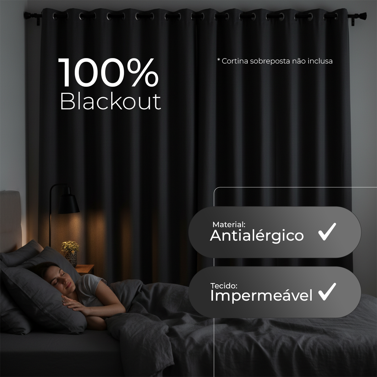 CORTINA PAINEL BLACKOUT COM VELCRO