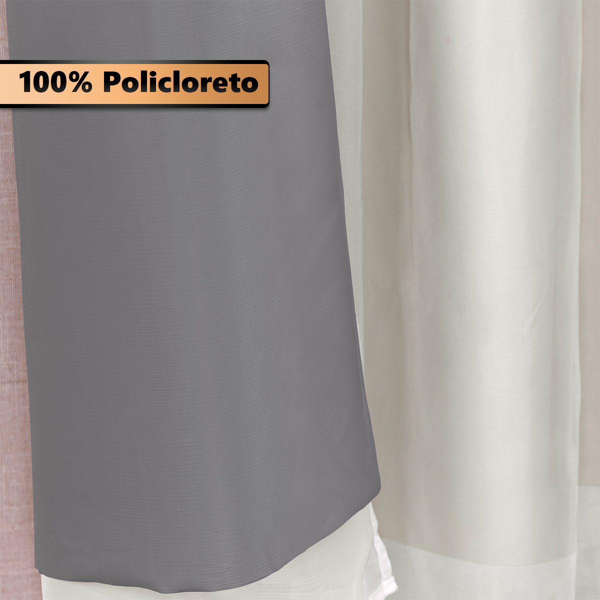 CORTINA BLACKOUT DE PVC COM VOIL