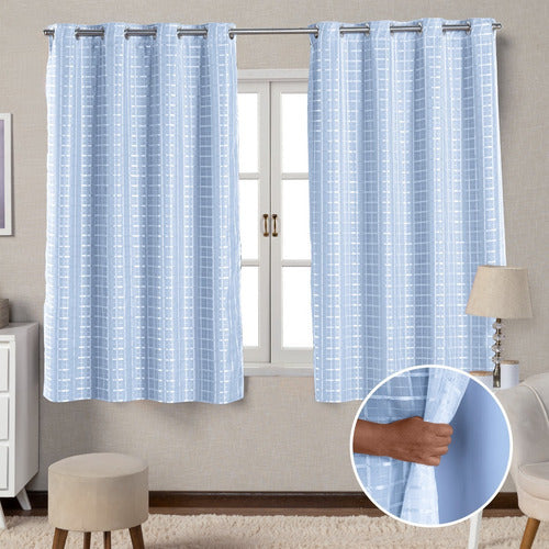 CORTINA BLACKOUT DE PVC COM VOIL XADREZ