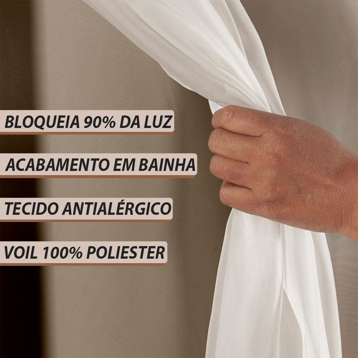 CORTINA BLACKOUT DE TECIDO COM VOIL - TAMANHO GRANDE