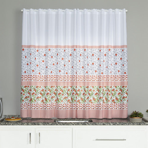 CORTINA DE COZINHA ESTAMPADA 2,00X1,50 OXFORD SEM ILHÓS