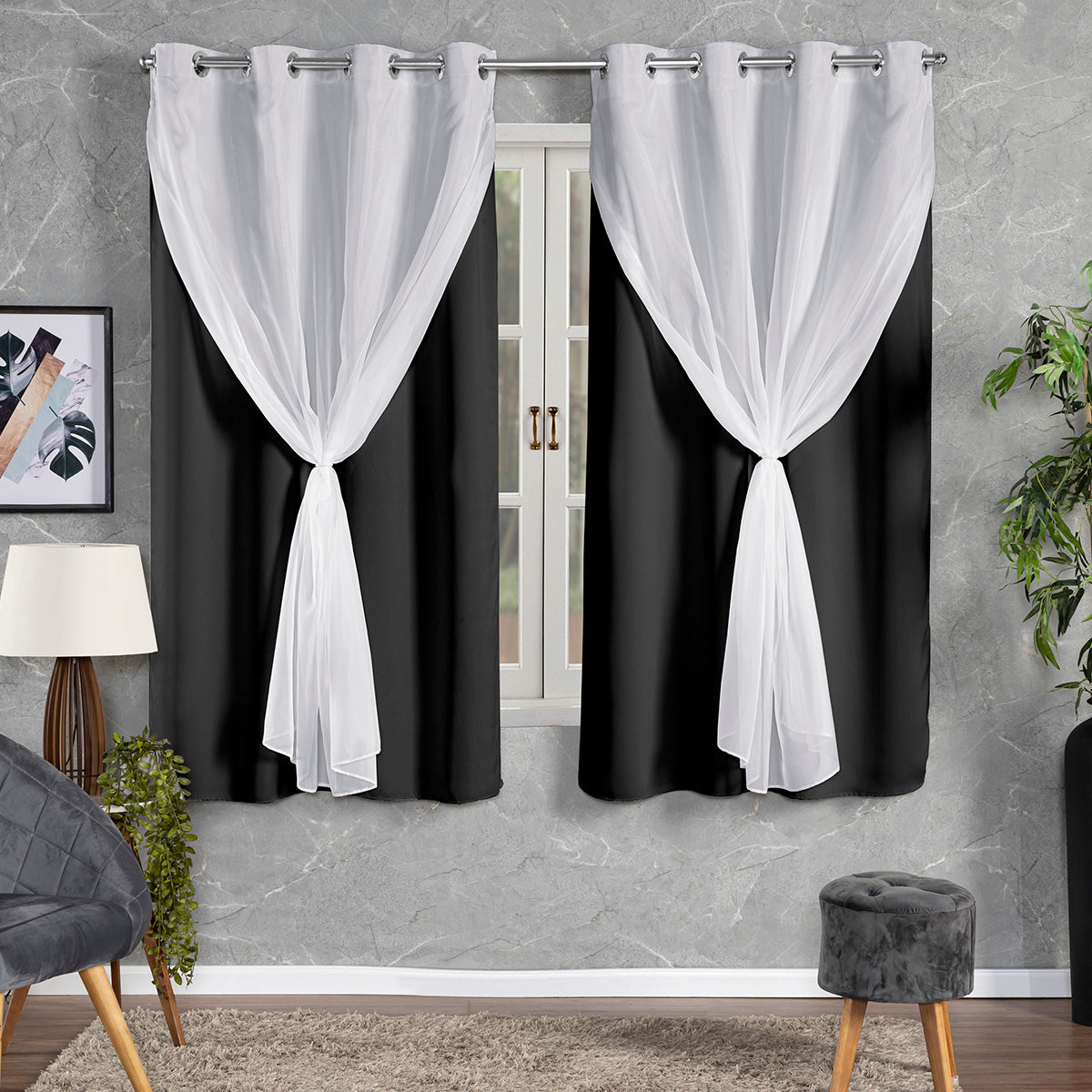 CORTINA BLACKOUT TECIDO COM VOIL - TAMANHO PADRÃO