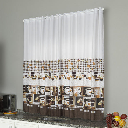 CORTINA DE COZINHA ESTAMPADA 2,00X1,50 OXFORD SEM ILHÓS