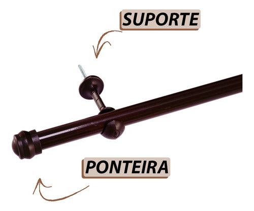 VARÃO SIMPLES 19MM PARA CORTINA