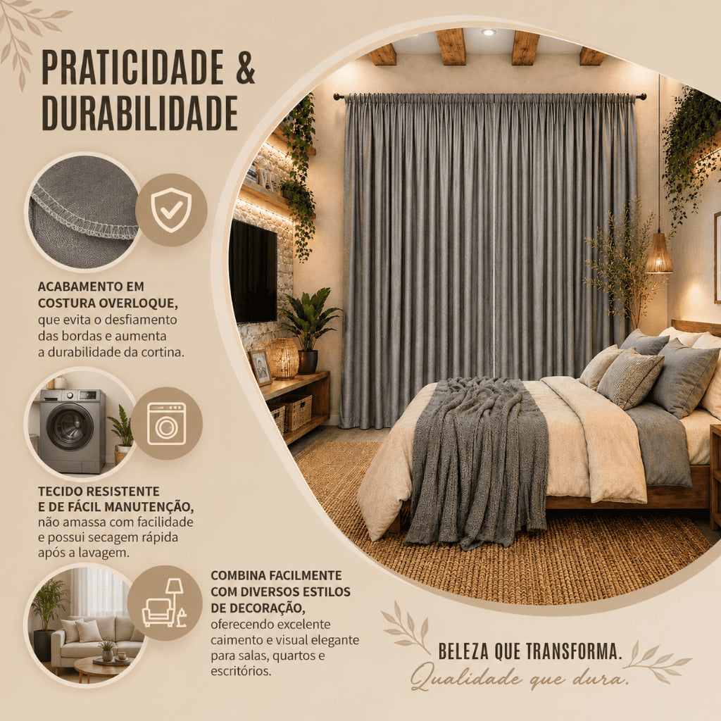 CORTINA DE MICROFIBRA 3,00X2,40