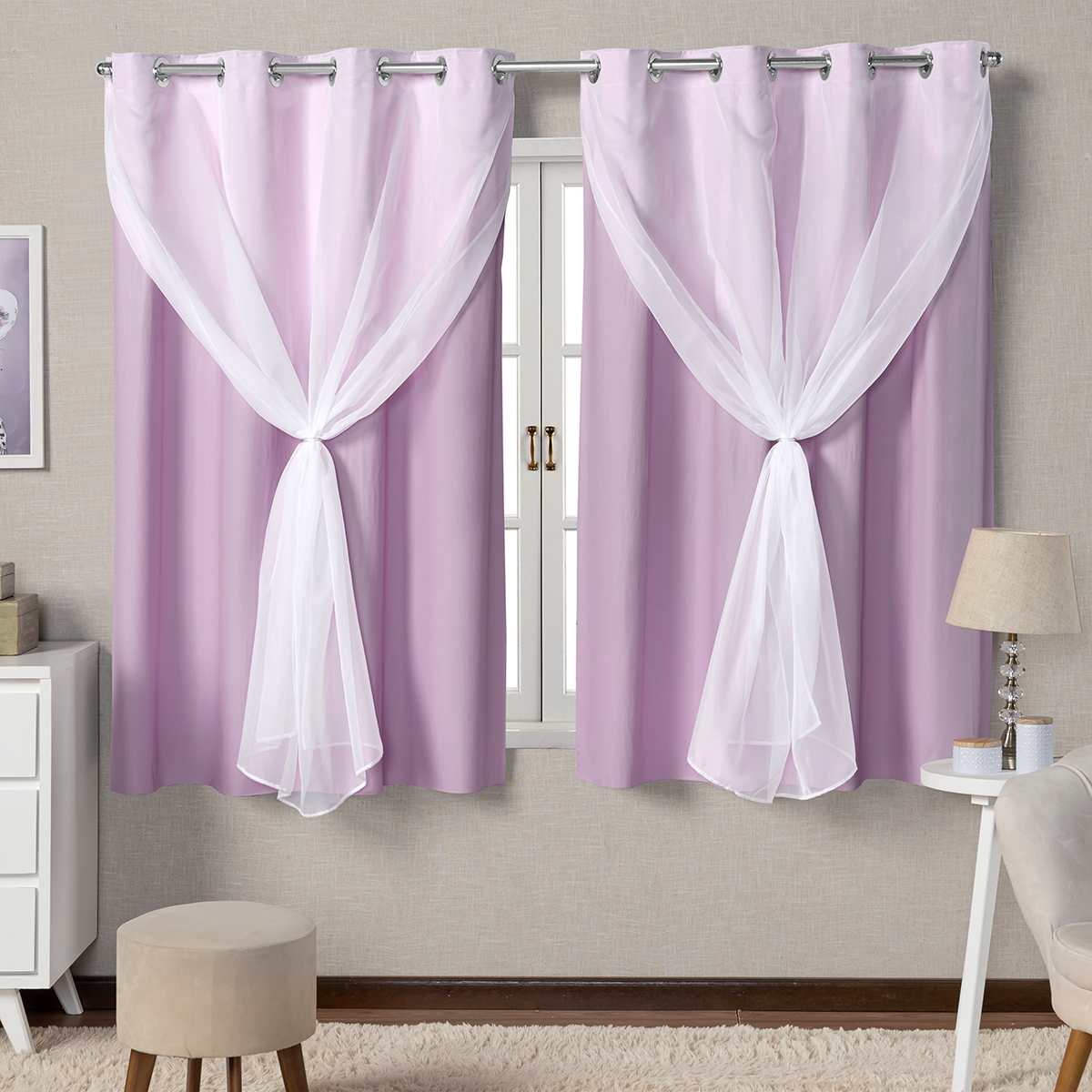 CORTINA BLACKOUT DE PVC COM VOIL