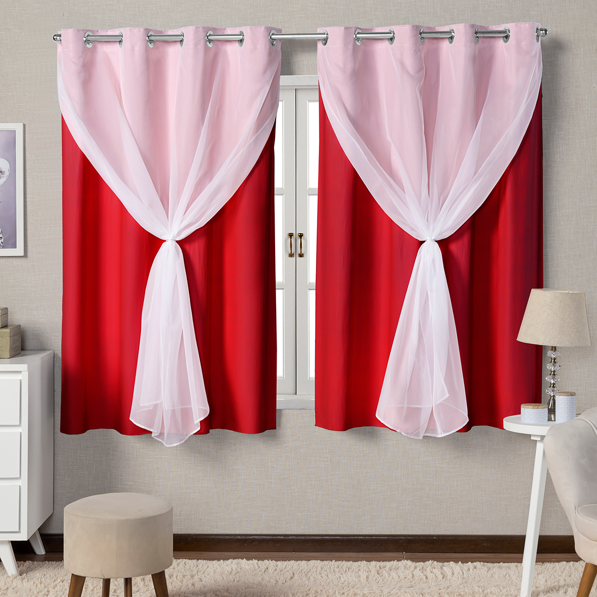 CORTINA BLACKOUT DE PVC COM VOIL