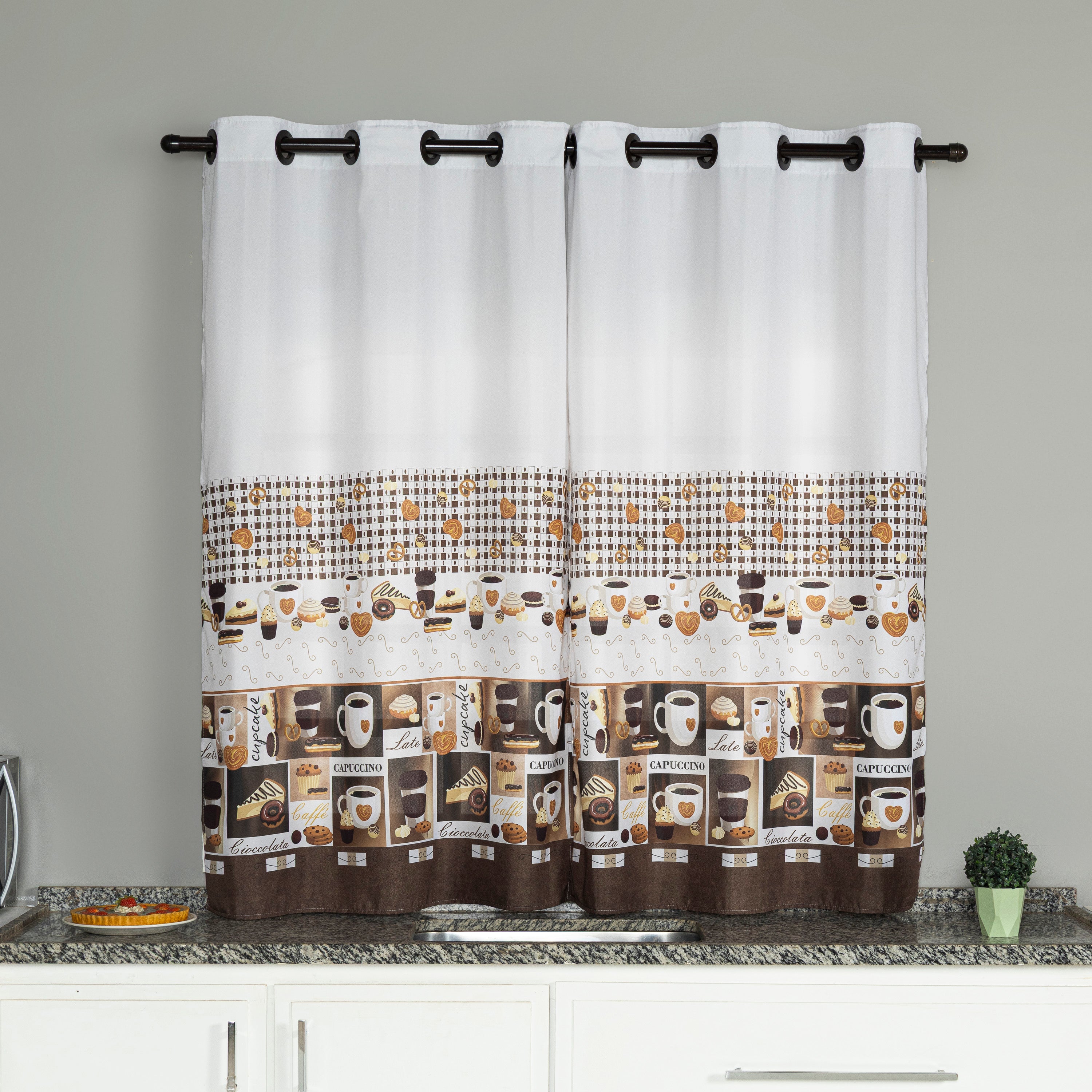 CORTINA DE COZINHA ESTAMPADA 2,00X1,50 OXFORD COM ILHÓS