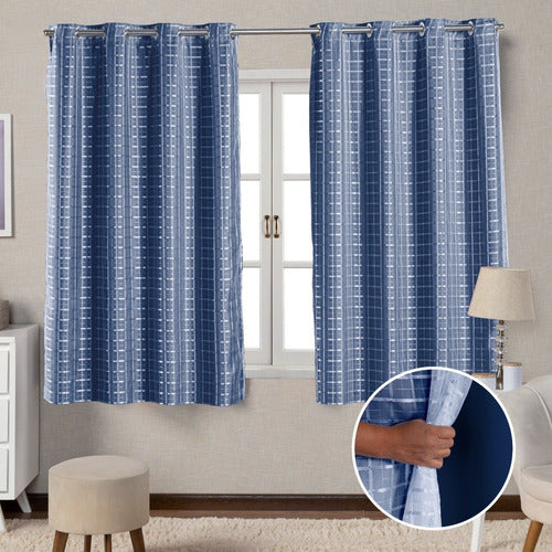 CORTINA BLACKOUT DE PVC COM VOIL XADREZ