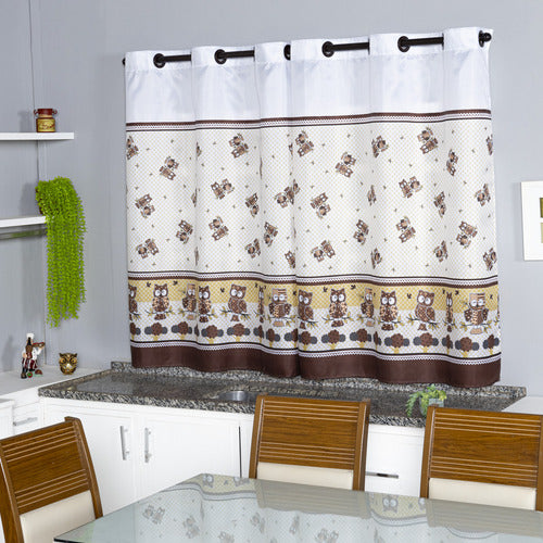 CORTINA OXFORD COZINHA ESTAMPADA