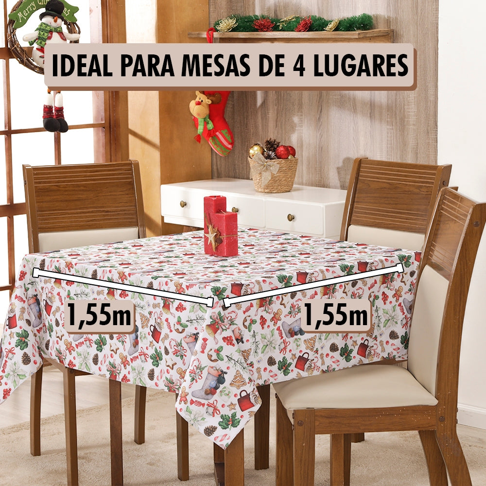 TOALHA DE MESA NATALINA ESTAMPADA