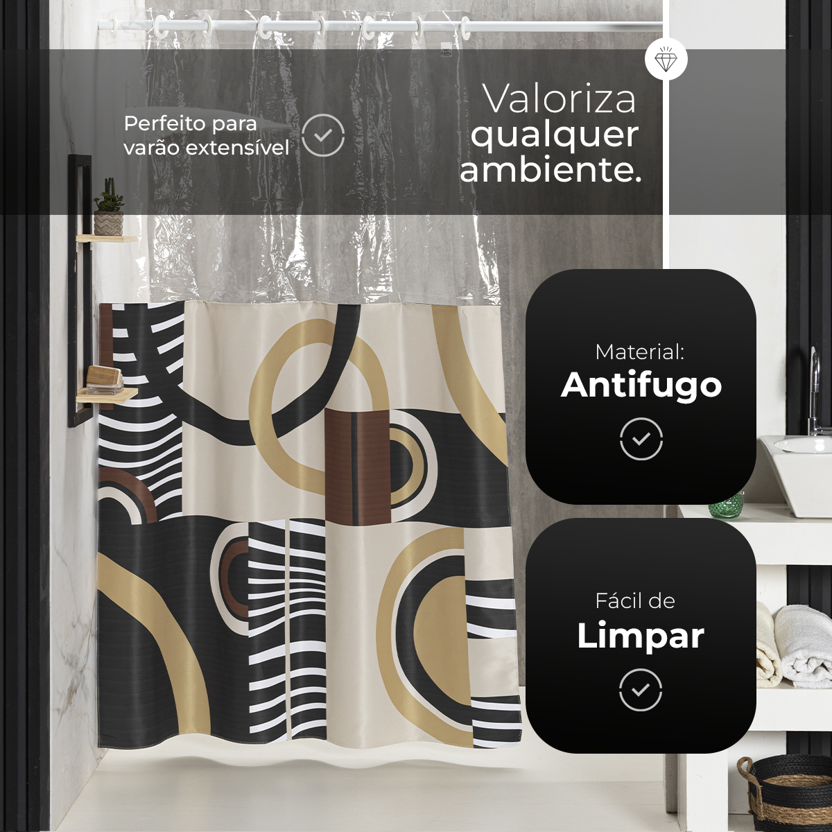 CORTINA PARA BOX ESTAMPADA