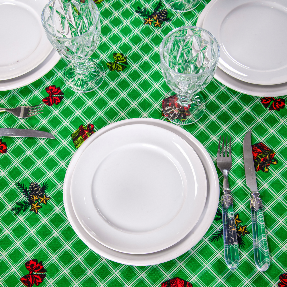 TOALHA DE MESA OXFORD ESTAMPADA NATAL