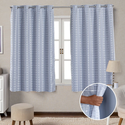 CORTINA BLACKOUT DE PVC COM VOIL XADREZ