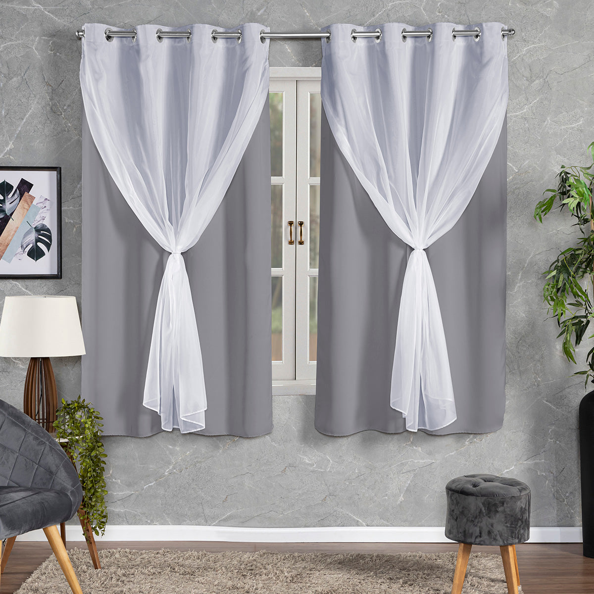 CORTINA BLACKOUT TECIDO COM VOIL - TAMANHO PADRÃO