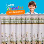CORTINA INFANTIL ESTAMPADA LINHÃO
