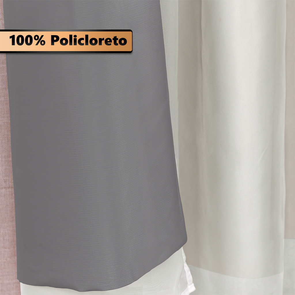 CORTINA BLACKOUT DE PVC COM VOIL