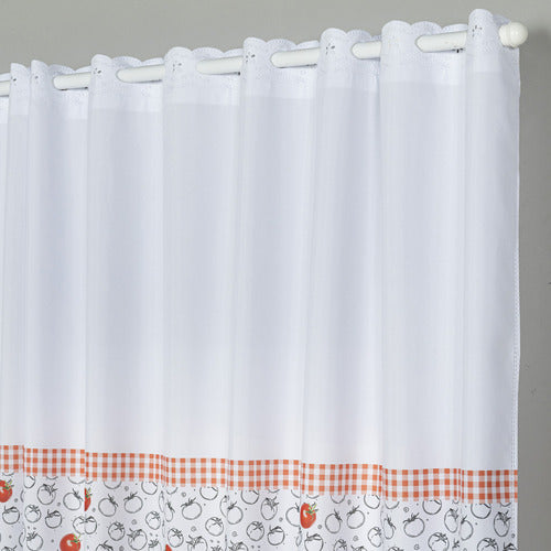 CORTINA DE COZINHA ESTAMPADA 2,00X1,50 OXFORD COM ILHÓS