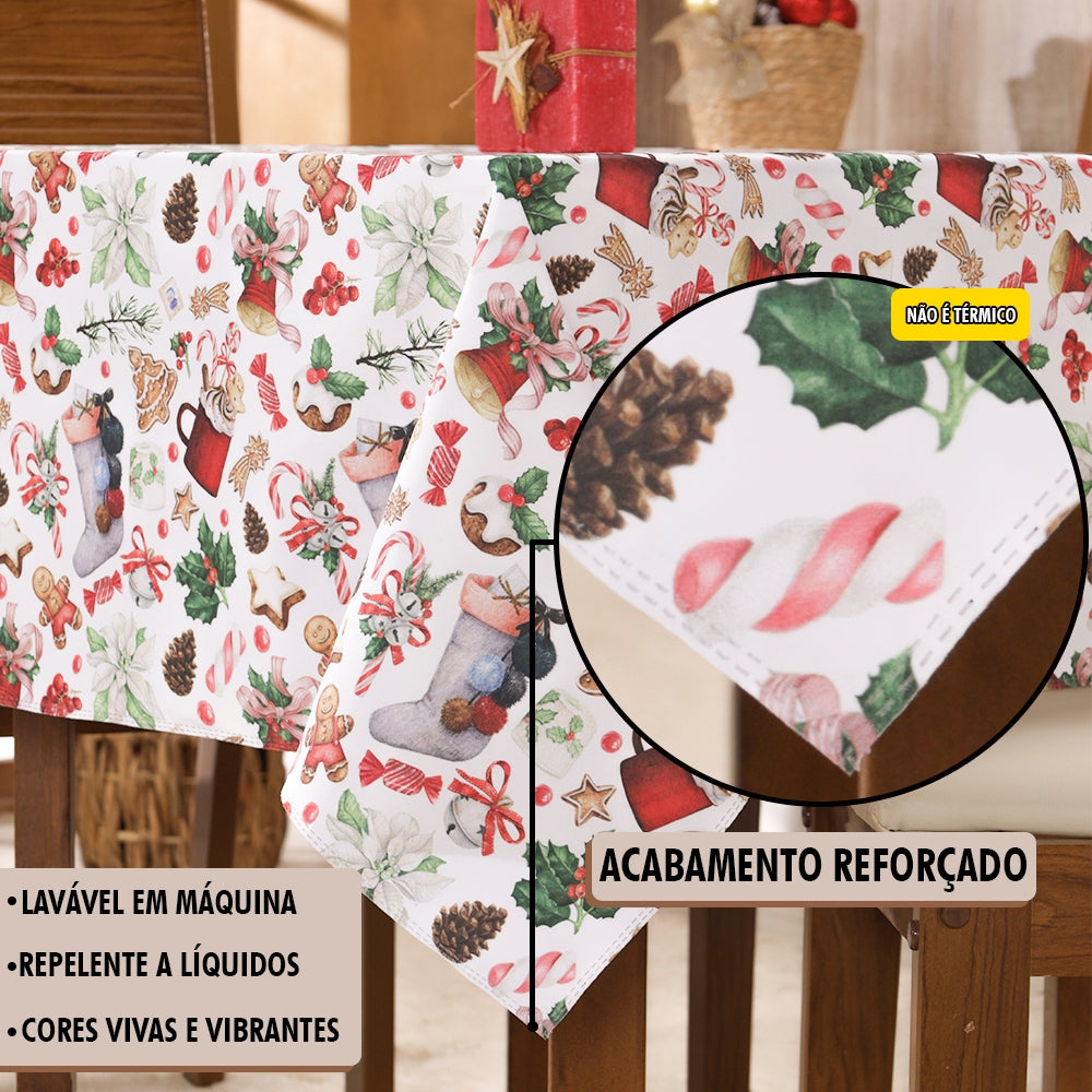 TOALHA DE MESA NATALINA ESTAMPADA