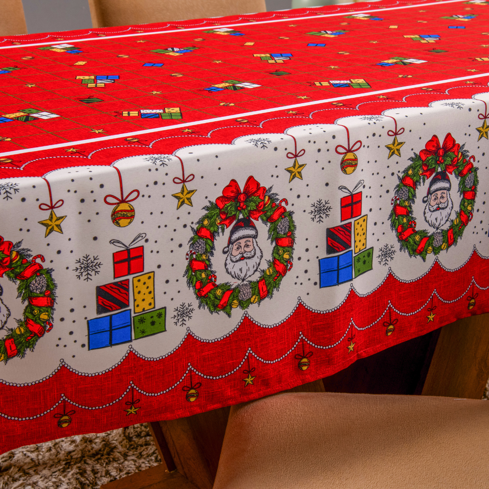 TOALHA DE MESA OXFORD ESTAMPADA NATAL