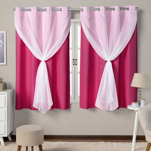 CORTINA BLACKOUT DE PVC COM VOIL
