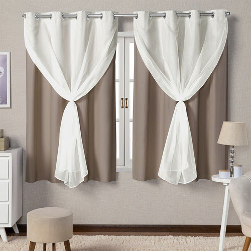 CORTINA BLACKOUT DE PVC COM VOIL