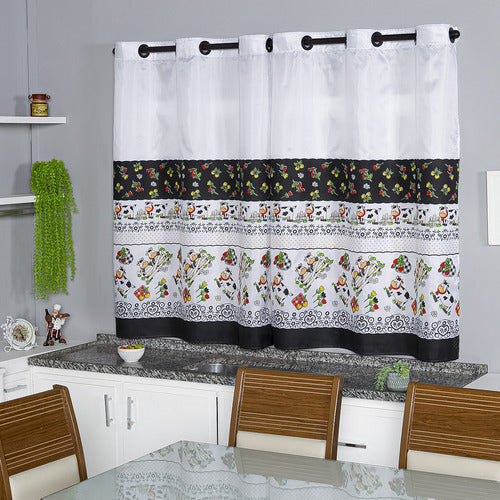 CORTINA OXFORD COZINHA ESTAMPADA
