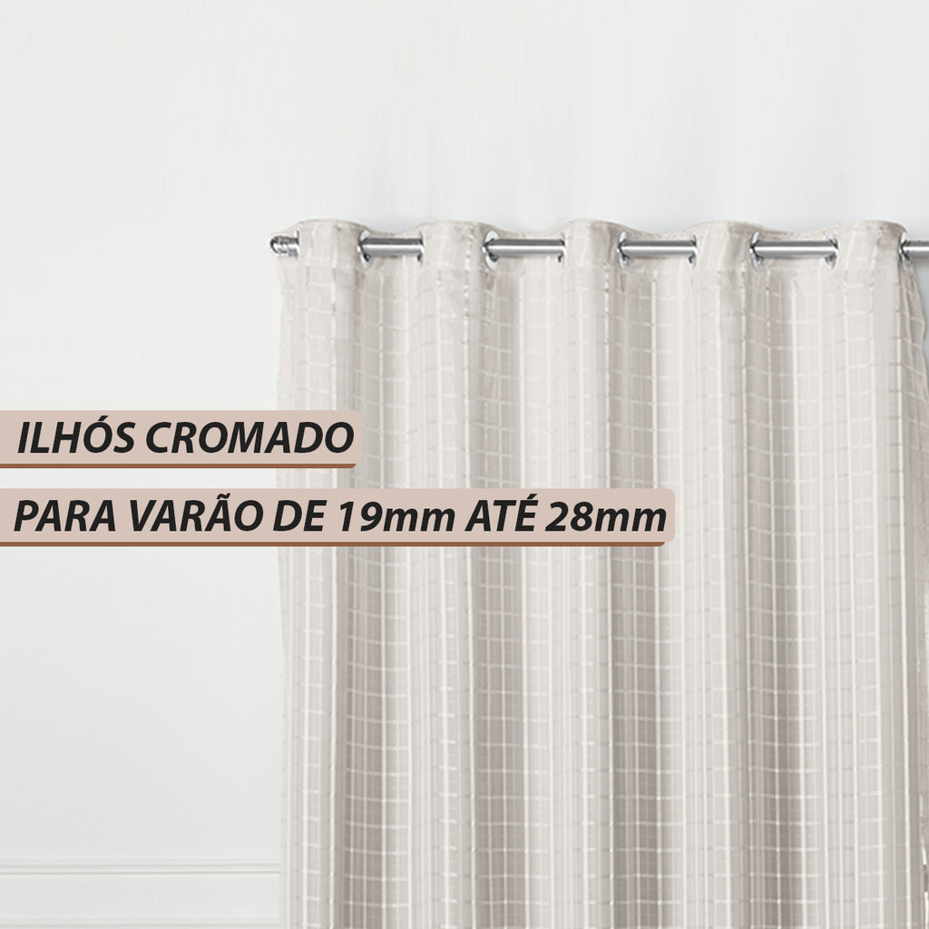 CORTINA BLACKOUT TECIDO COM VOIL XADREZ - TAMANHO GRANDE