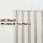 CORTINA BLACKOUT TECIDO COM VOIL XADREZ - TAMANHO GRANDE