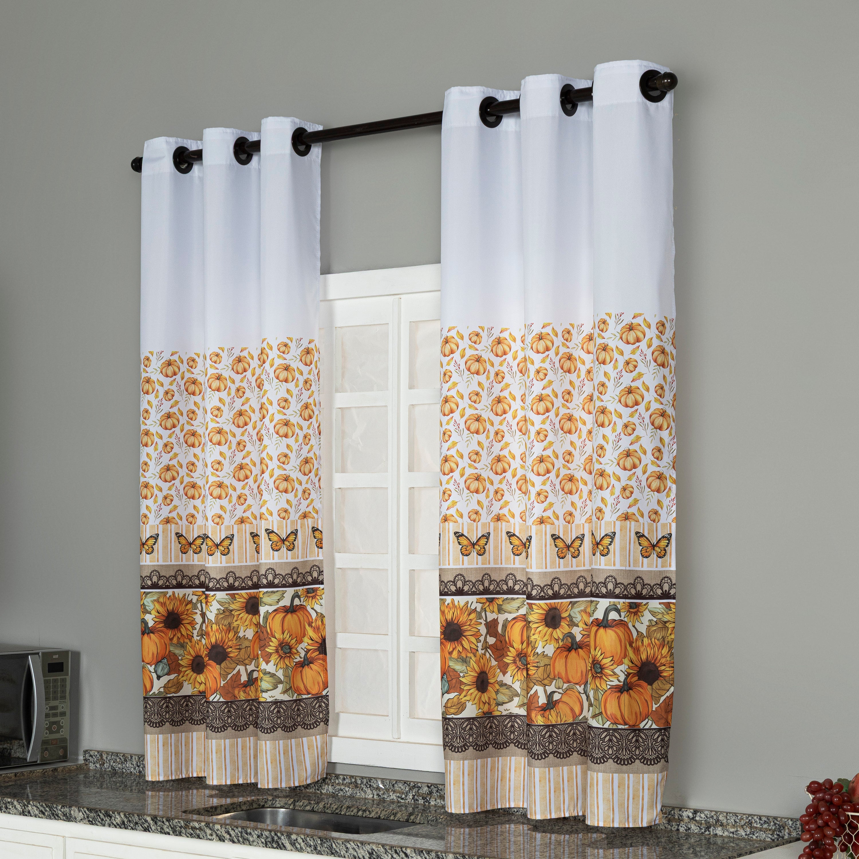 CORTINA DE COZINHA ESTAMPADA 2,00X1,50 OXFORD COM ILHÓS