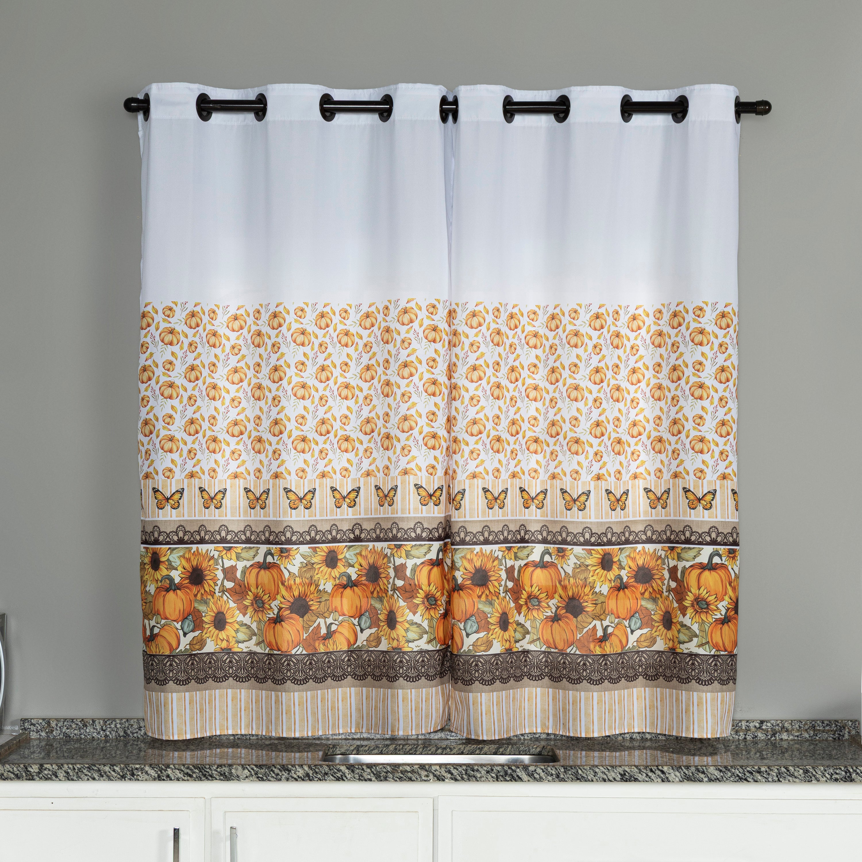 CORTINA DE COZINHA ESTAMPADA 2,00X1,50 OXFORD COM ILHÓS