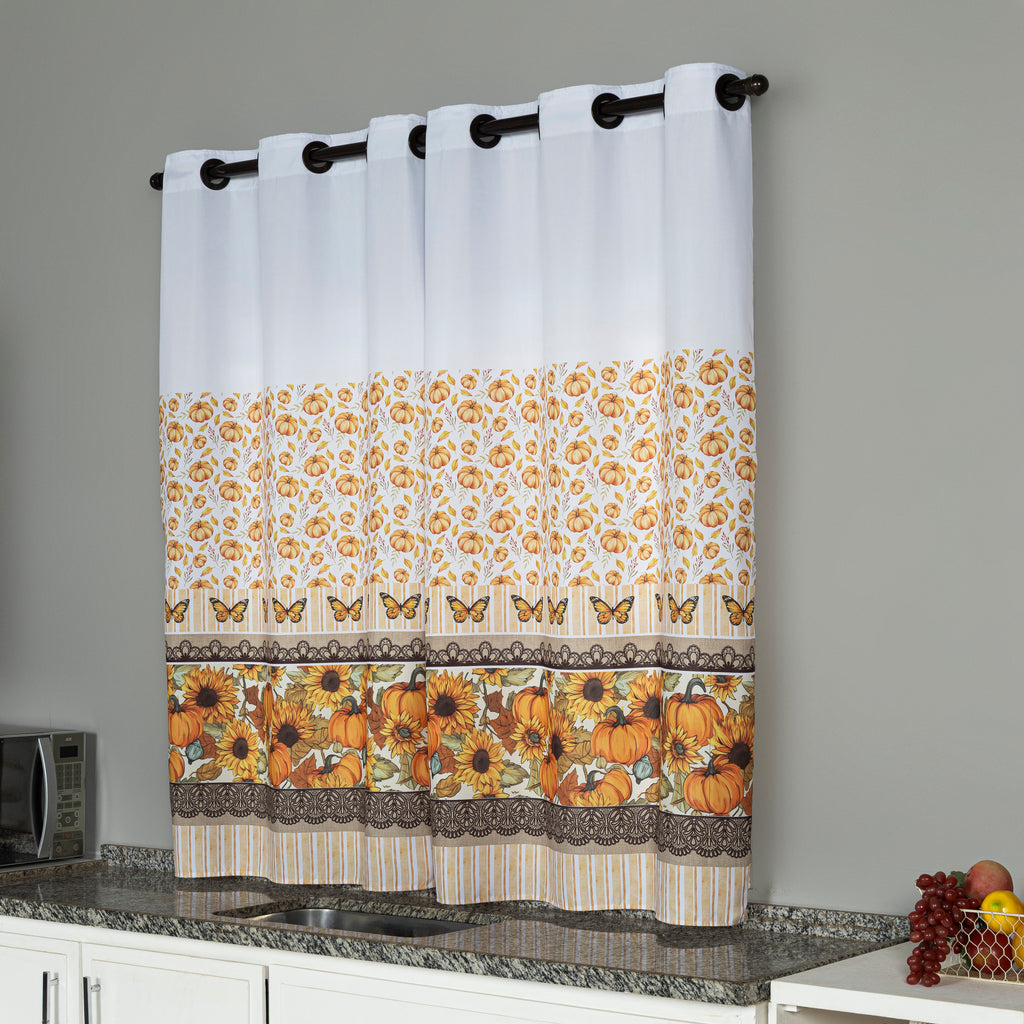 CORTINA DE COZINHA ESTAMPADA 2,00X1,50 OXFORD COM ILHÓS