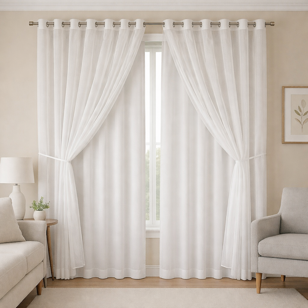 CORTINA BLACKOUT TECIDO COM VOIL LINHO FLAME