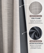 CORTINA BLACKOUT TECIDO COM VOIL LINHO FLAME