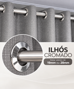 CORTINA BLACKOUT TECIDO COM VOIL LINHO FLAME