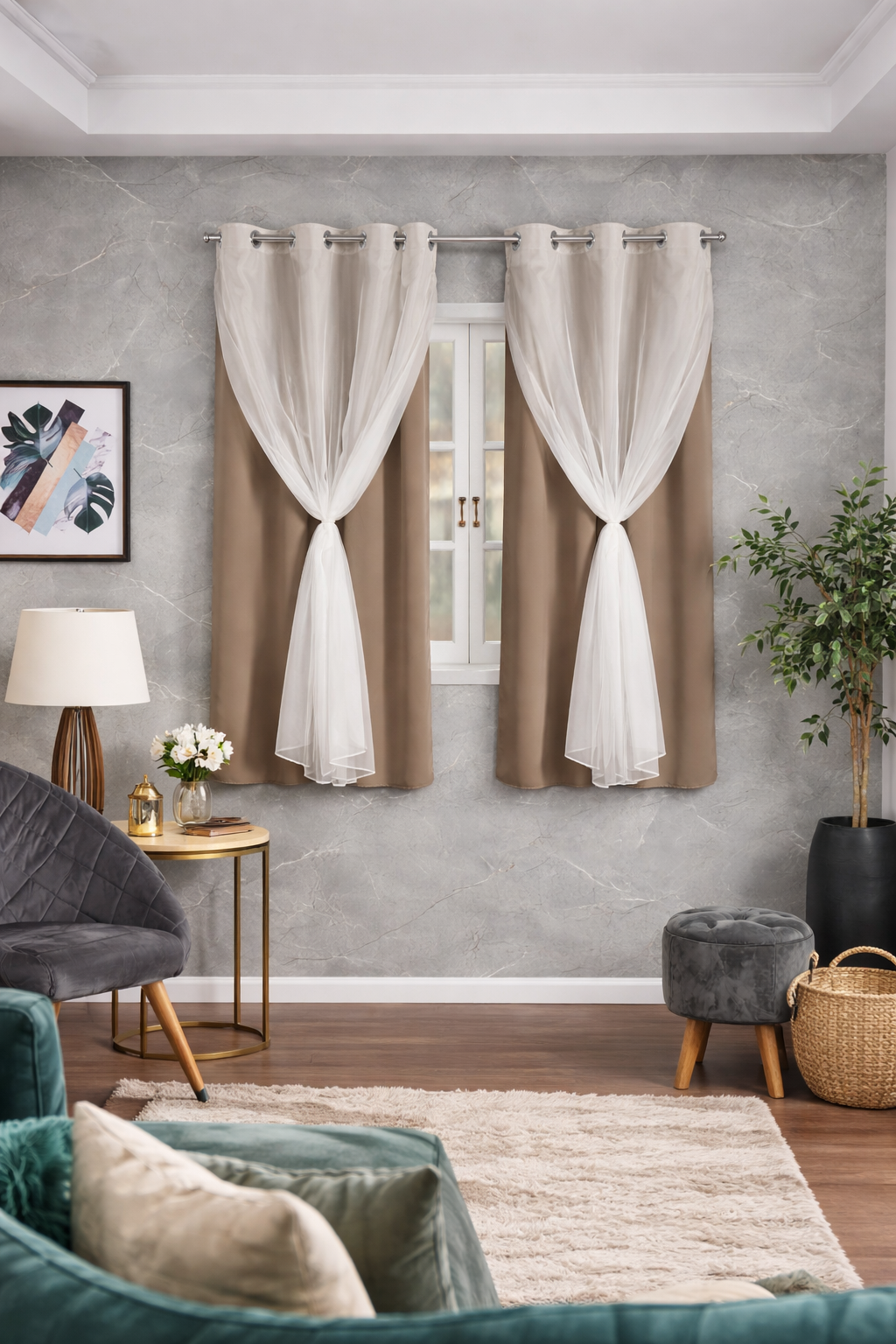 CORTINA BLACKOUT TECIDO COM VOIL - TAMANHO PADRÃO