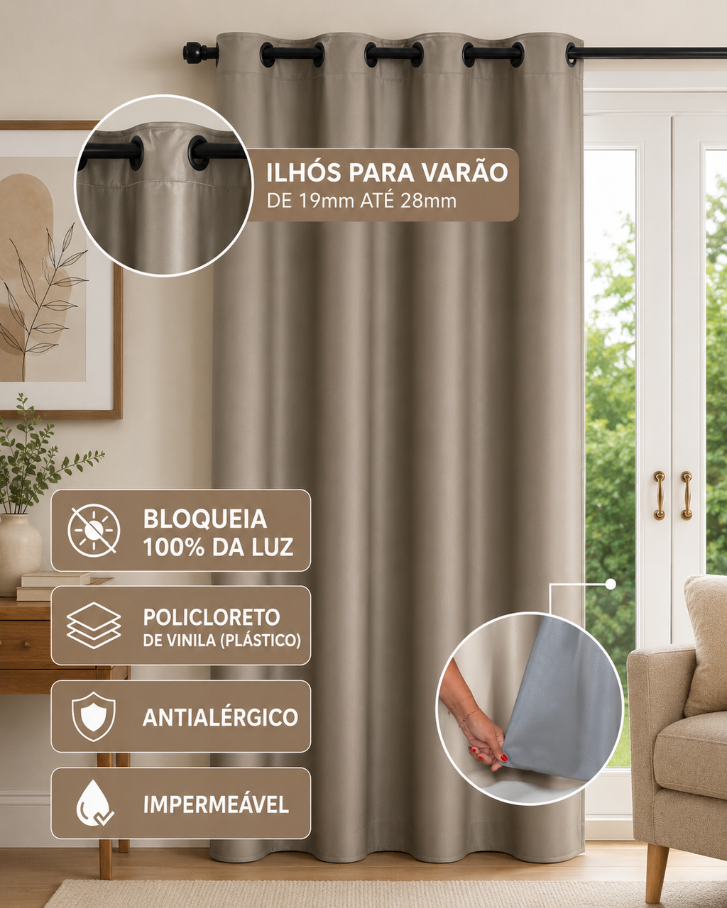 CORTINA BLACKOUT DE PVC PORTA BALCÃO