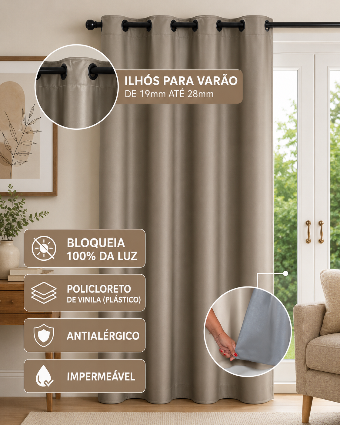 CORTINA BLACKOUT DE PVC PORTA BALCÃO