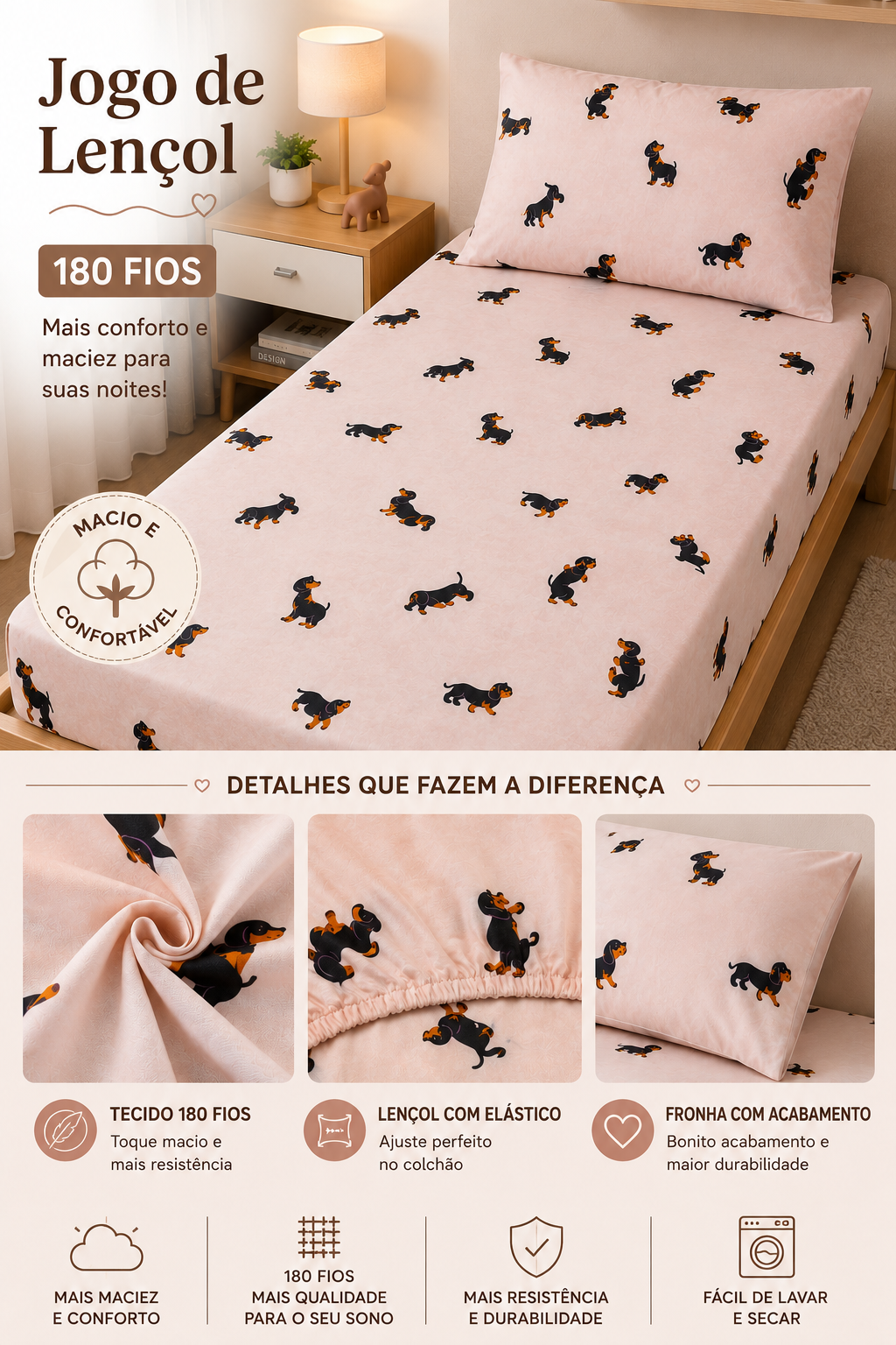 JOGO DE LENÇOL BASIC ESTAMPADO