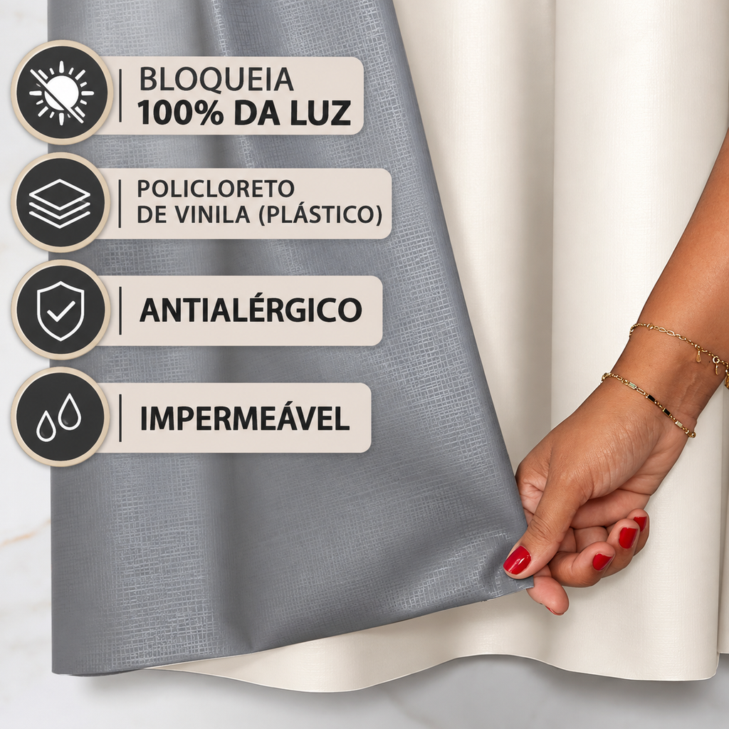 CORTINA BLACKOUT DE PVC JANELA BANHEIRO