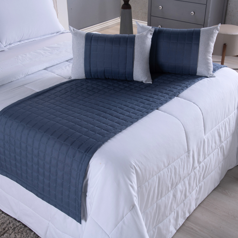 KIT PESEIRA DE CAMA COPACABANA 5 PEÇAS COM ALMOFADAS