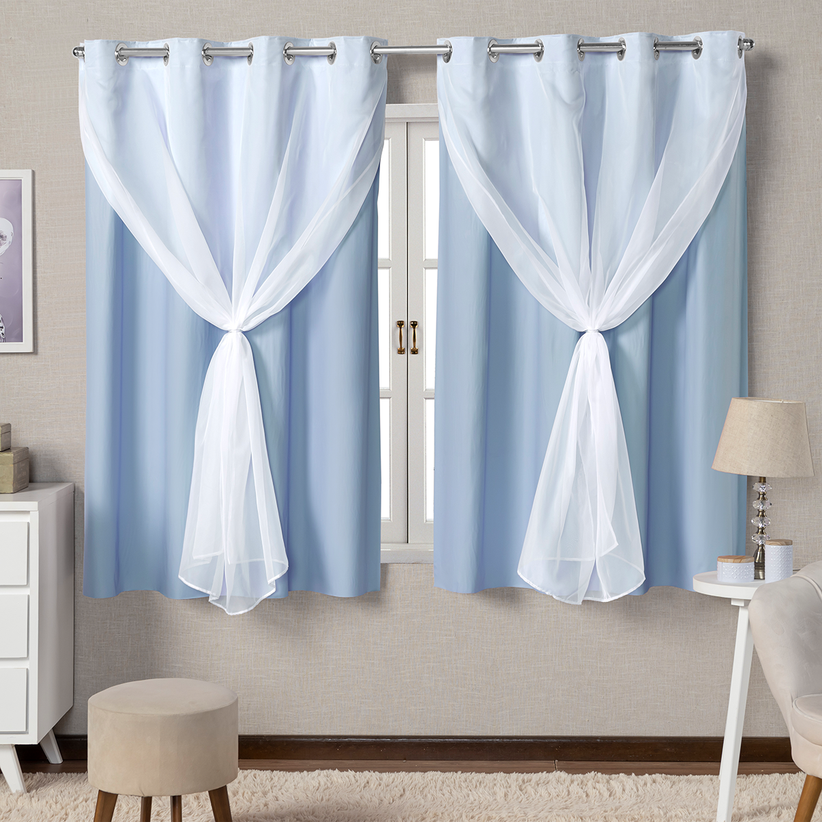 CORTINA BLACKOUT DE PVC COM VOIL