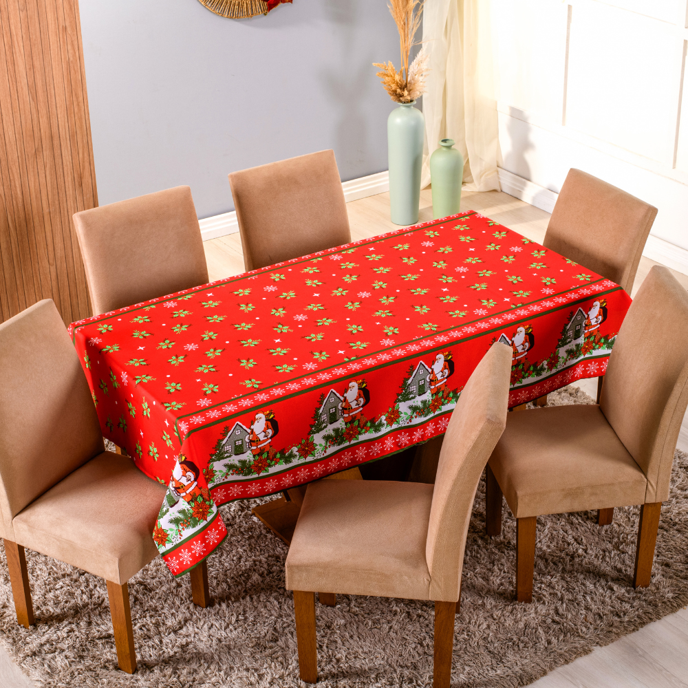 TOALHA DE MESA OXFORD ESTAMPADA NATAL