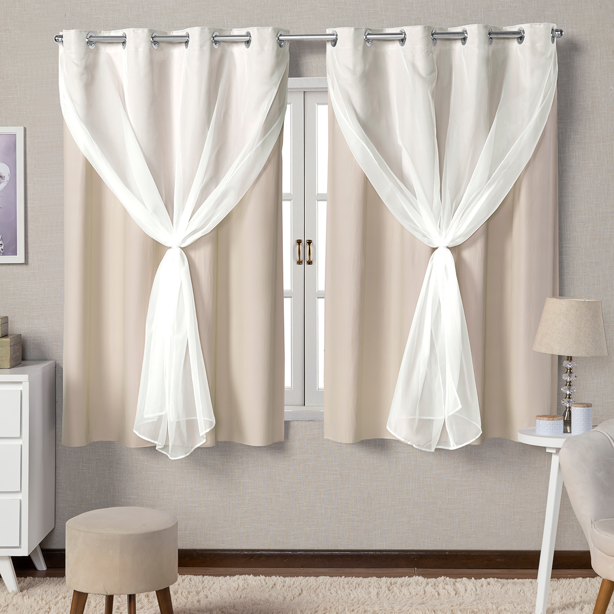 CORTINA BLACKOUT DE PVC COM VOIL