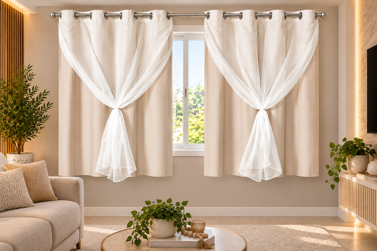 CORTINA BLACKOUT DE PVC COM VOIL