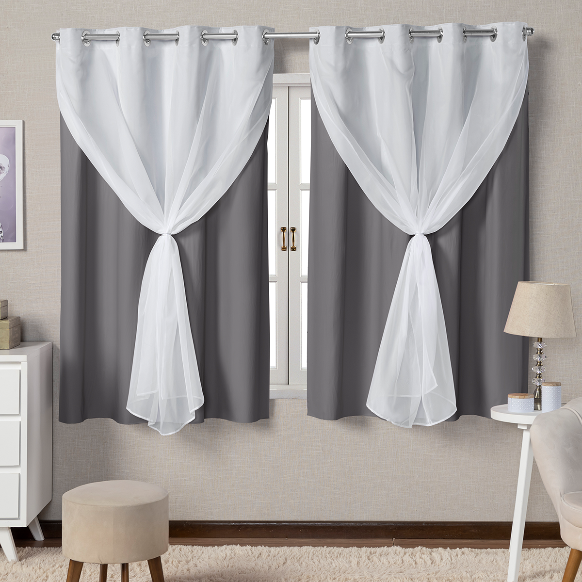 CORTINA BLACKOUT DE PVC COM VOIL