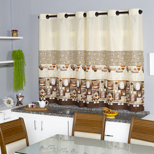 CORTINA OXFORD COZINHA ESTAMPADA